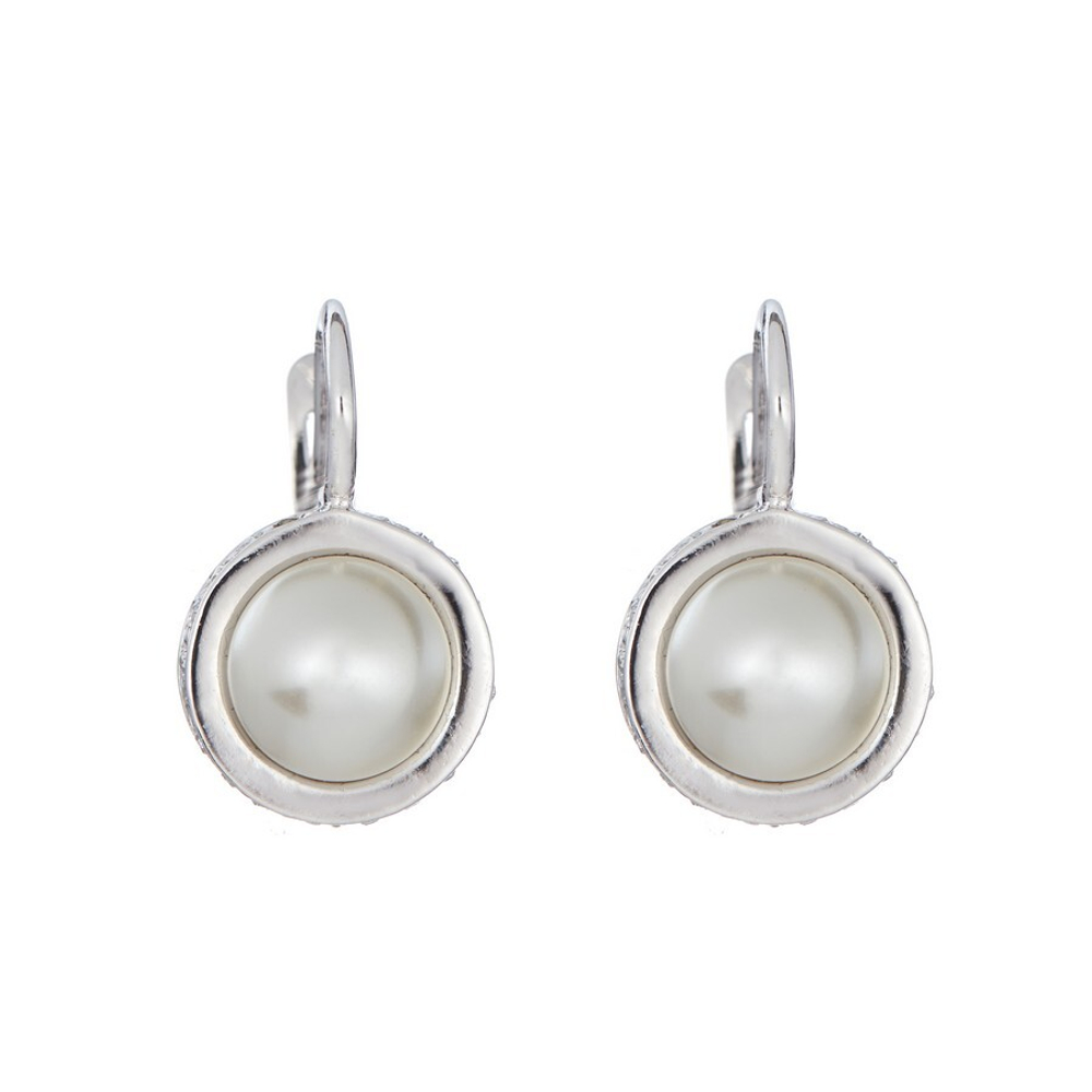 "Аляска" серьги в серебряном покрытии из коллекции "Жемчужная" от Jenavi с английским замком