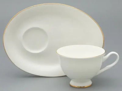 Чашка с блюдцем чайная на ножке форма Премиум рисунок Золотая лента, арт. 81.33527.00.1