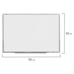 Доска магнитно-маркерная 60х90 см, алюминиевая рамка, ГАРАНТИЯ 10 ЛЕТ, РОССИЯ, BRAUBERG Стандарт, 235521