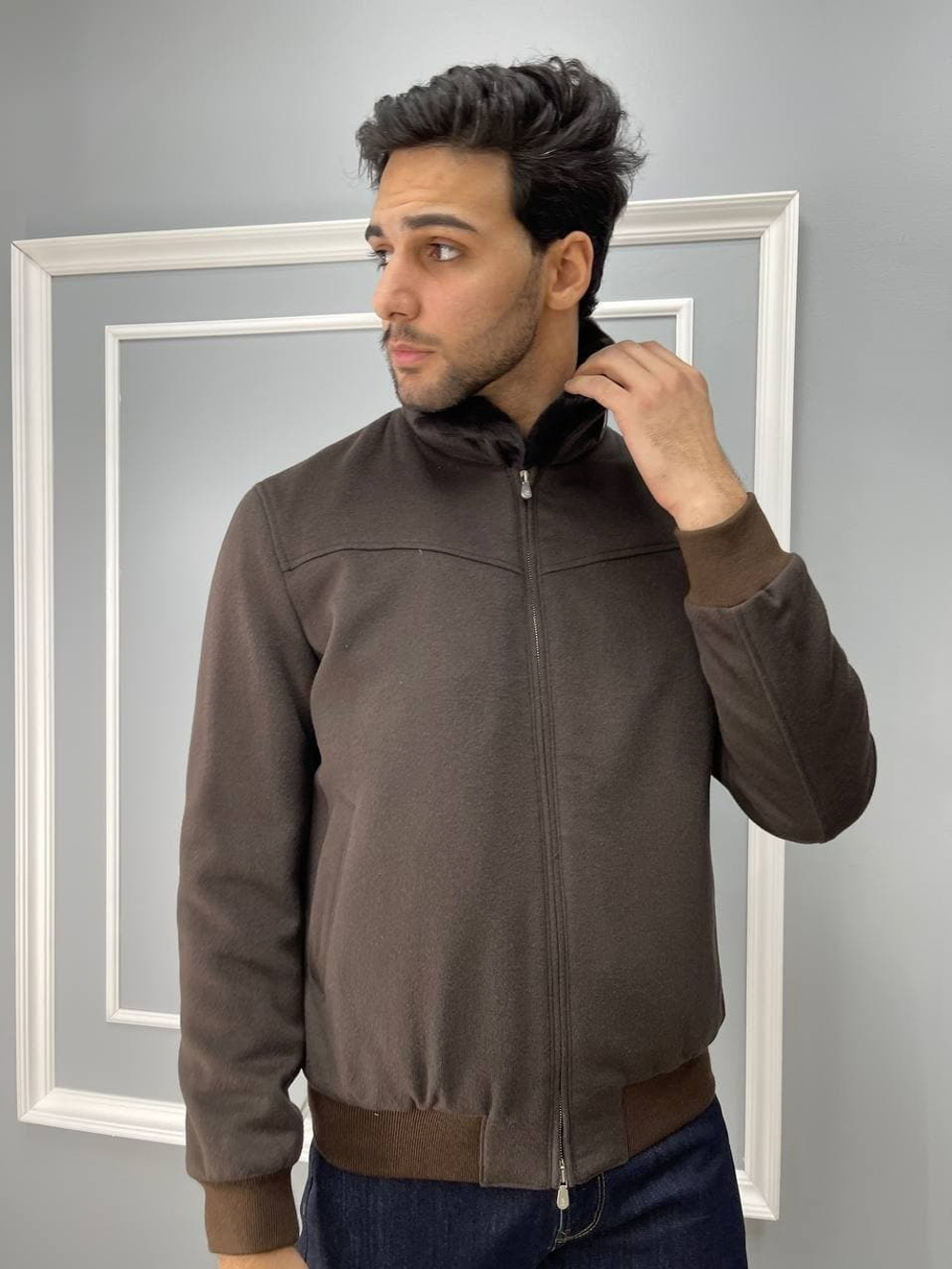 Кашемировая куртка Brunello Cucinelli внутри с мехом