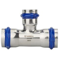 Тройник VARMEGA раструбный Inox Press переходной 28x22x22