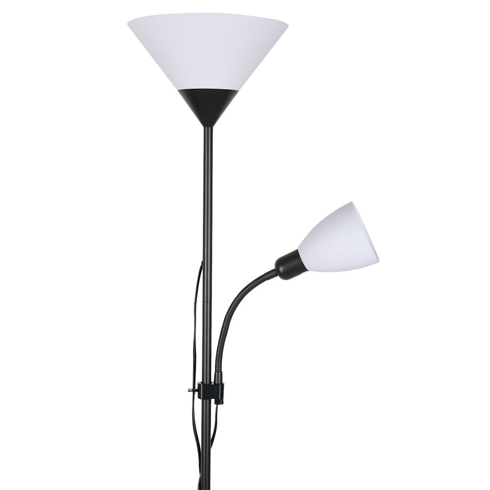 UML-T520 E27+E14 BLACK-WHITE Торшер напольный под лампу Е27 и Е14. 2х60W. Черный-Белый. ТМ Uniel