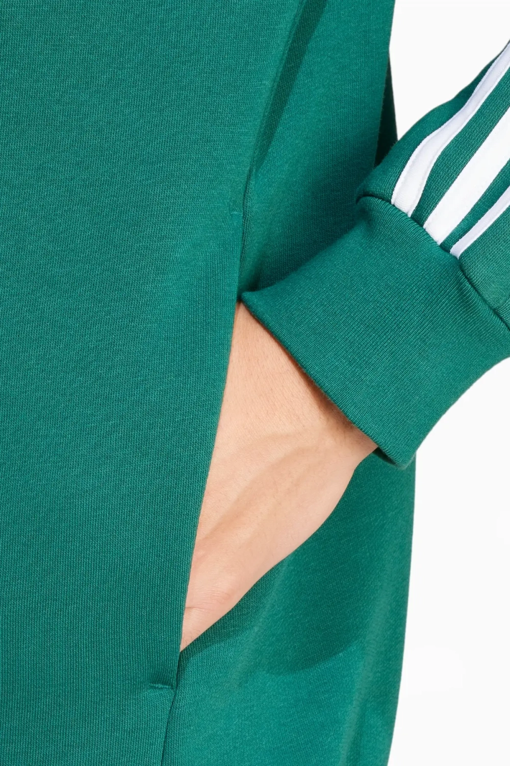 Кофта adidas Essentials Fleece 3S FZ - зеленый