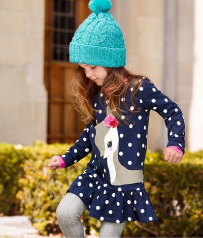 Платье детское с длинными рукавами и принтами