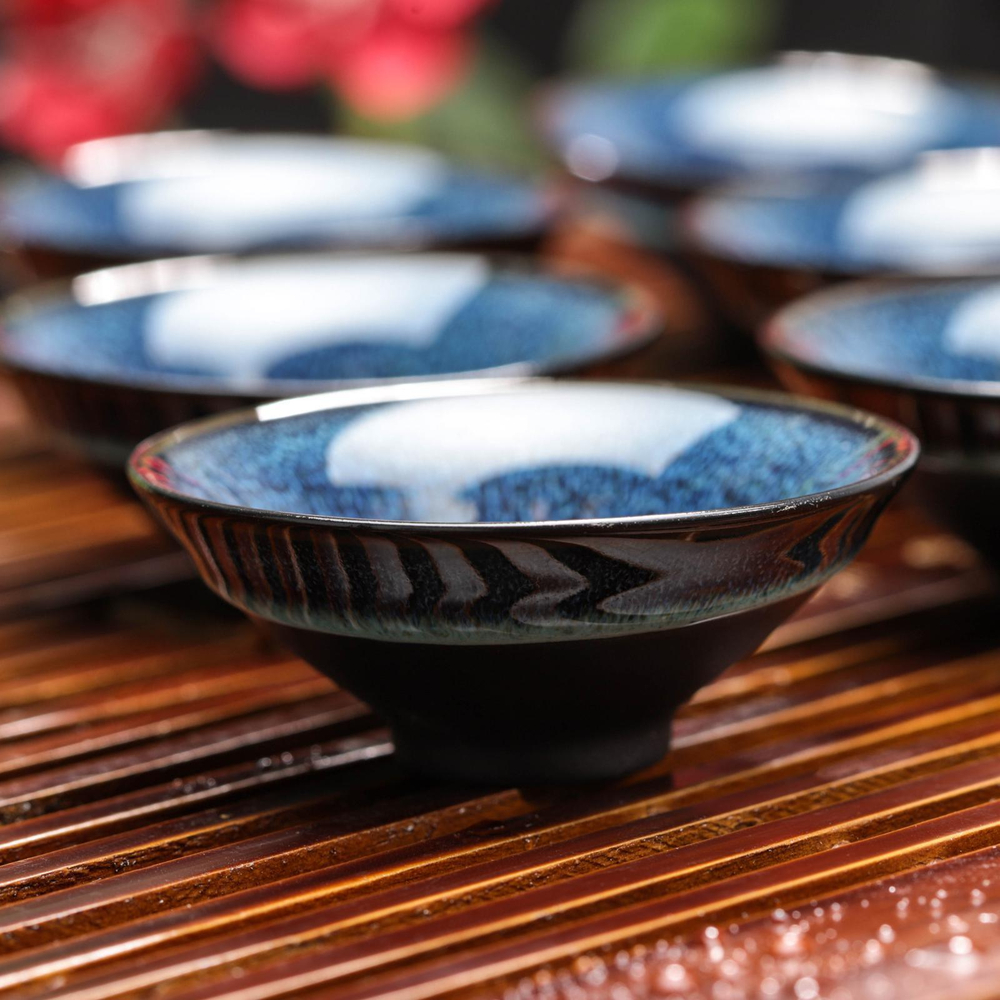 Набор для чайной церемонии Звездное небо, 7 предметов: чайник 140 мл, 6 чашек 40 мл, цвет синий