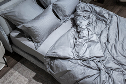 Простыня на резинке 160x200x30 Garda Decor серая