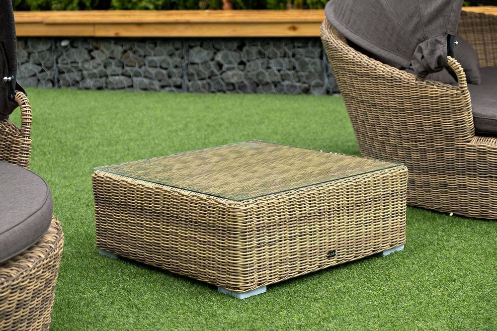 "Лунго" журнальный столик плетеный, цвет соломенный