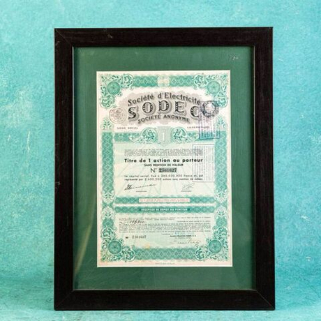 Винтаж: Акция компании № 2561627 / Société d’Electricité SODEC (SODEC)