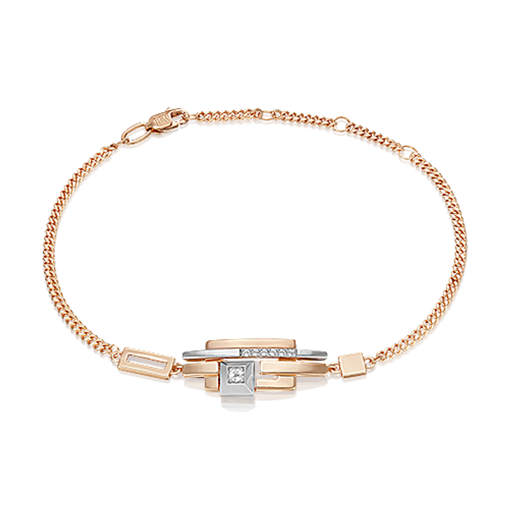 Браслет из комбинированного золота c натуральными топазами white Артикул: 05-0750-00-201-1111