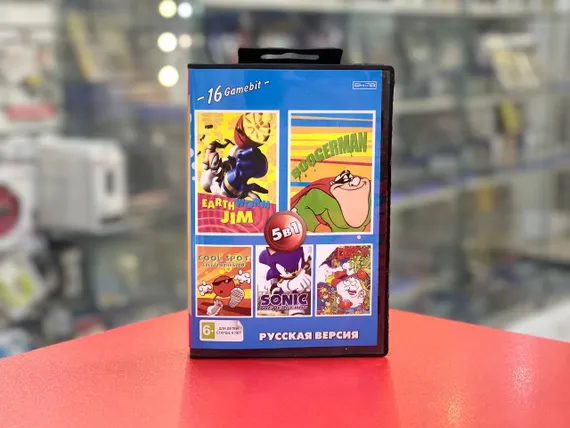 Картридж 16-Bit - 5в1 EARTWORM JIM  /BOOGERMAN /COOL SPOT+..