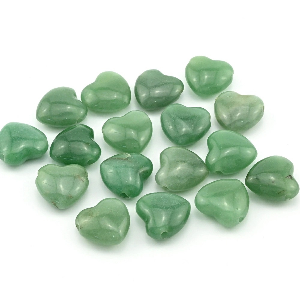 ск-ав Бусина "Сердце" из зеленого авантюрина 25*24мм, шт