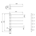 Полотенцесушитель электрический встраиваемый WONZON & WOGHAND HAMBURG, Черный матовый (WW-AL315-MB)