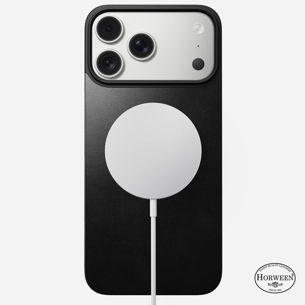 Задняя панель кожаная (Horween) Nomad Magnetic Leather  для iPhone 17 Pro Max Magsafe черный