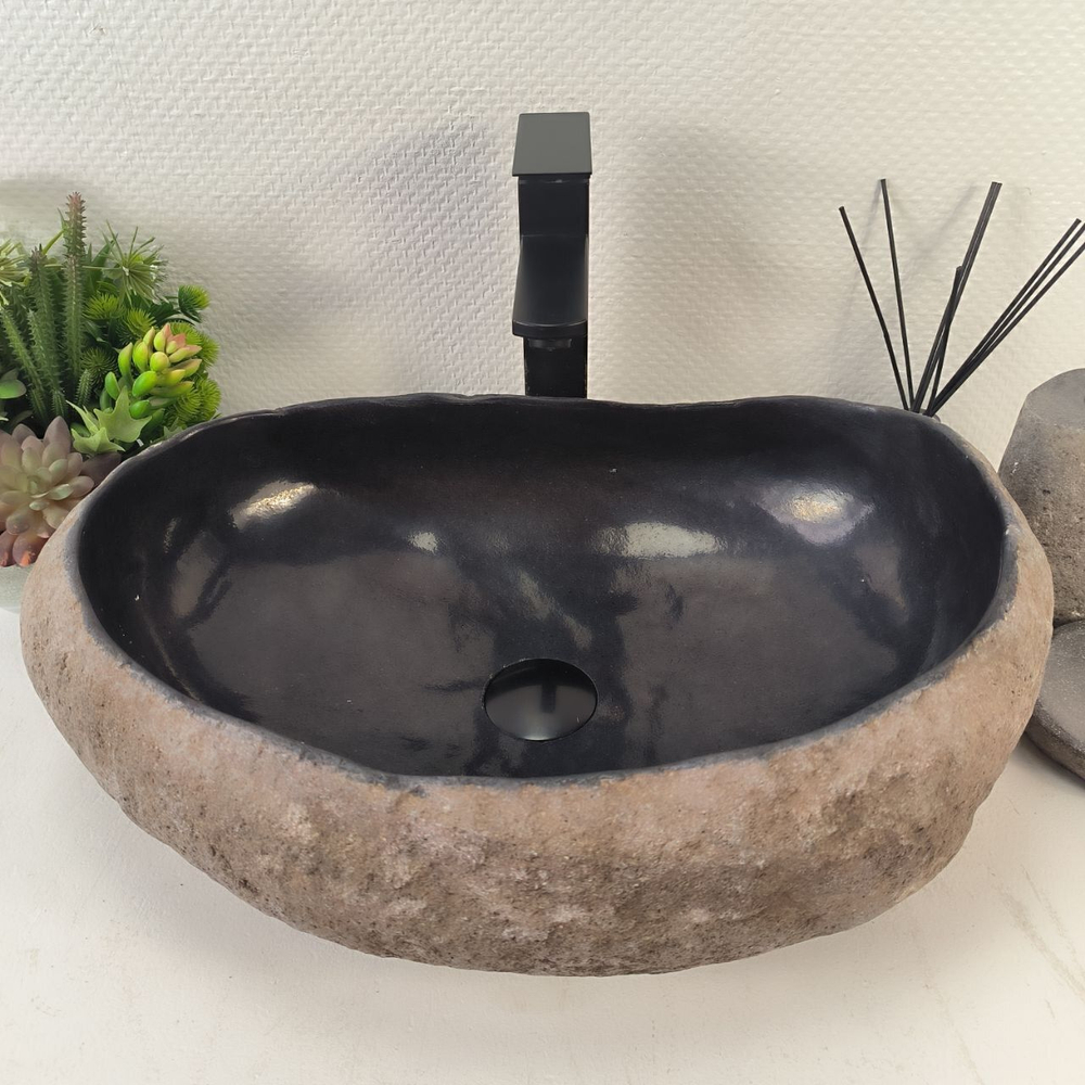 Каменная раковина из речного камня RS-05248 (53*37*18) 0862 из натурального камня