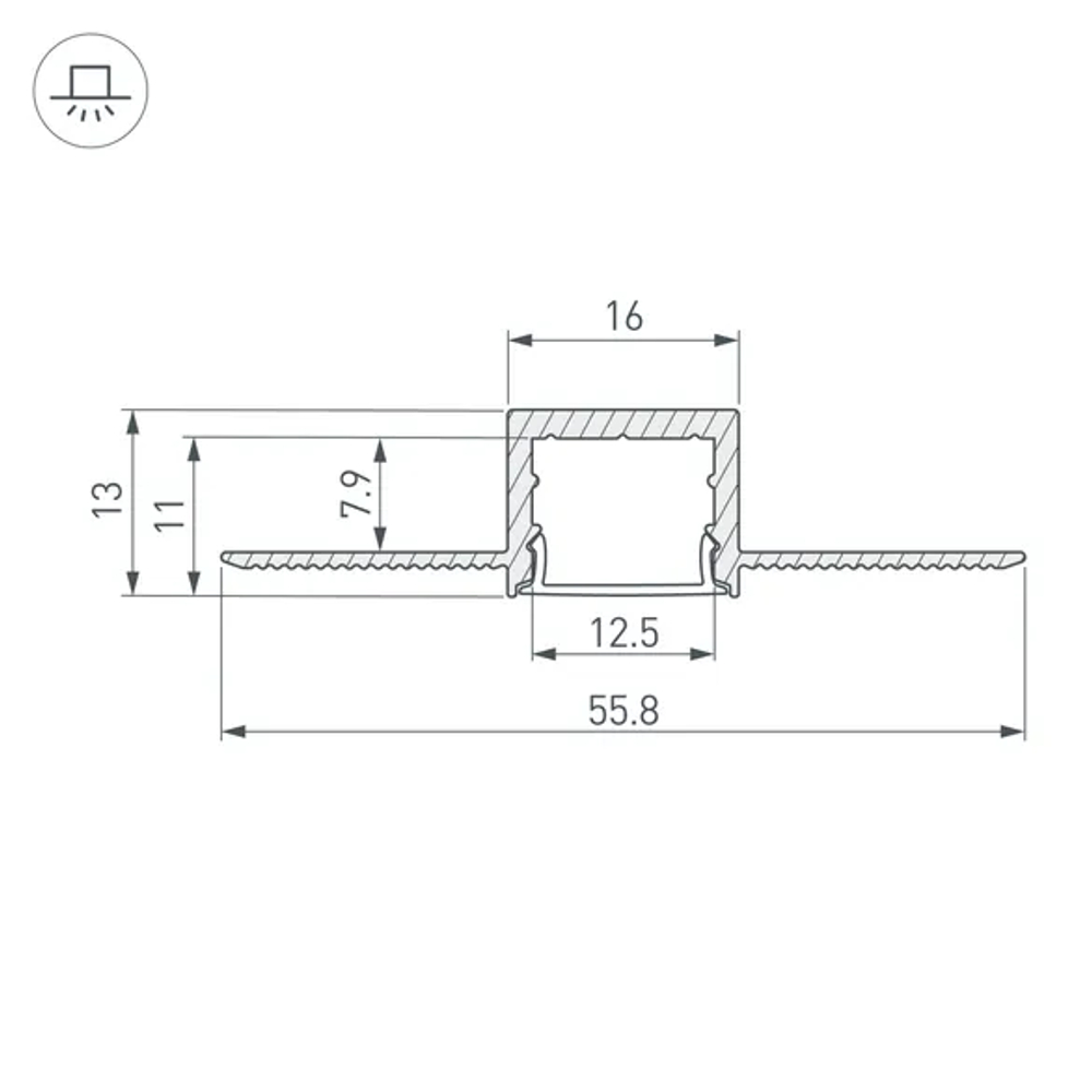 Профиль SL-LINIA16-FANTOM-2000 ANOD (Arlight, Алюминий) 049012