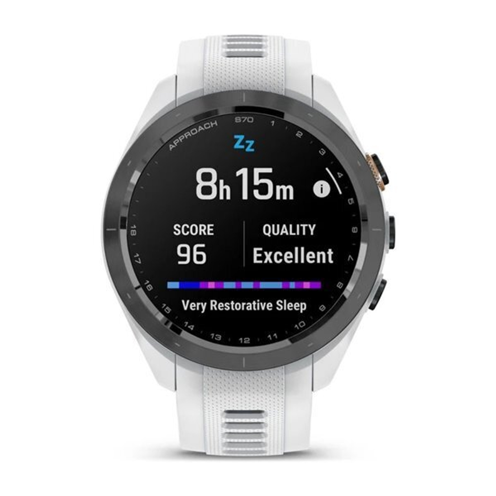 Умные часы Garmin Approach S70 (42 мм) с черным керамическим безелем и белым ремешком
