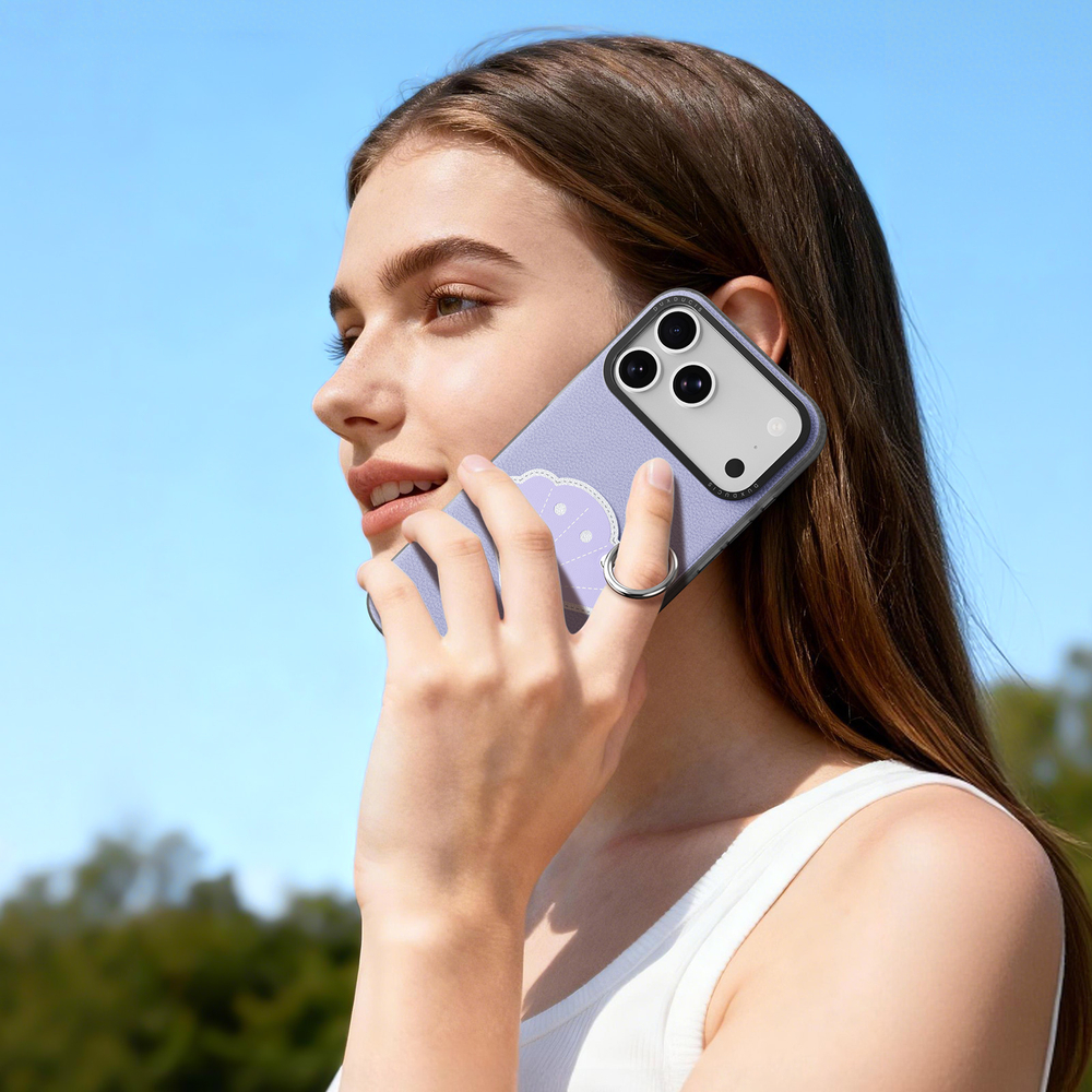 Чехол фиолетового цвета (Shell Edition) для смартфона iPhone 17 Pro, серия Luvy Series (со съемным ремешком) от Dux Ducis