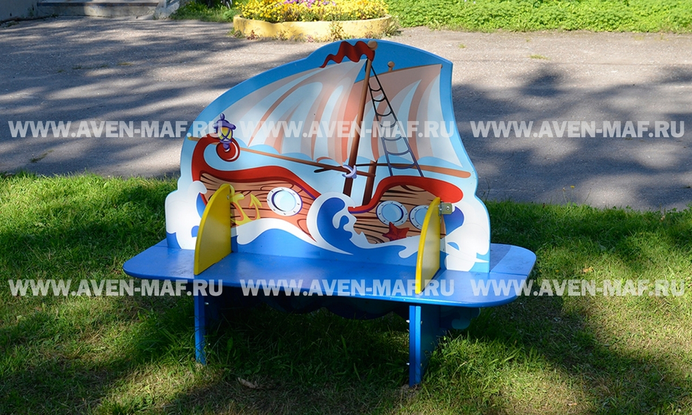 Детская скамейка Парусник двухсторонняя