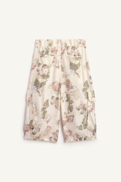 ZARA ДЛИННЫЕ ШОРТЫ С ПРИНТОМ ИЗ ВИСКОЗЫ, С ПРИНТОМ