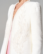 Кардиган из премиального твида с вышивкой стеклянным бисером