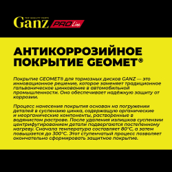 Диск тормозной GANZ задний перфорированный PRO-Line с покрытием (комплект - 2 шт) FORD Focus III 11 Арт.: GIJ06009S