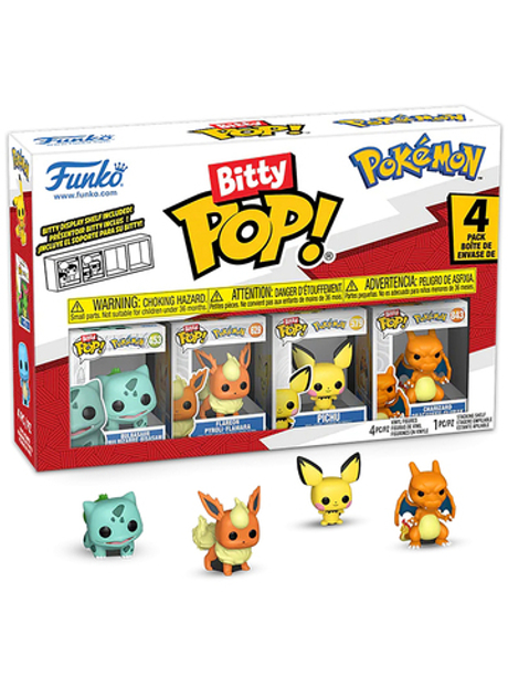 Фигурка Funko Bitty POP! Pokemon Bulbasaur+Flareon+Pichu+Charizard 4PK 81134