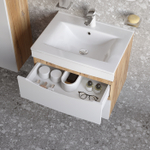 Тумба с умывальником IDDIS Cloud, подвесная, 60 см, белая/золотистый дуб, CLO60Y0i95K