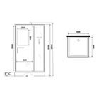 Душевая кабина Niagara Standart ST90/15Q/BL/BK (90х90х200) квадрат,поддон 15см,распашная,проф.черный,без крыши,3 места