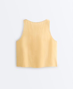 Oysho Топ из 100% льна, светло-желтый