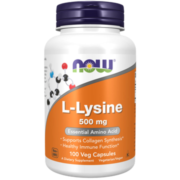 Now Foods L-Lysine 500 mg 100 veg capsules , Лизин