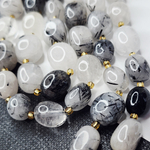 Кварц рутиловый, крупная галтовка, 10-15 мм, камни овалы бочонки, штучно