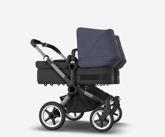 Коляска для двойни 2 в 1 Bugaboo Donkey 5 Twin Stormy blue/Midnight black/Graphite