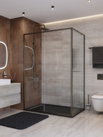 Душевой уголок Cezares LUX-AH-FS-11-130/90-C-GM, 130х90х195, профиль оружейная сталь, стекло прозрачное