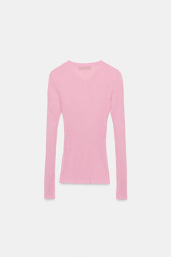 ZARA ДЖЕМПЕР В РУБЧИК, ЦВЕТ МАЛЬВЫ