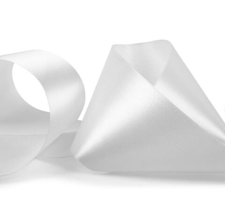 Лента атласная, цв.001 белый 75 мм ( 3 ") "Gamma"