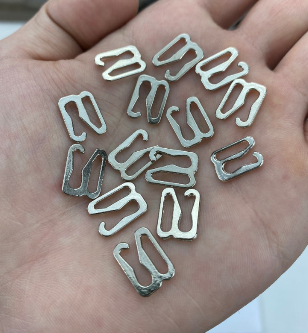 Застежка-крючок металл серебро 10 мм