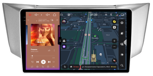 Магнитола для Toyota Harrier XU30 2003-2013, Lexus RX 2003-2009 (монохром сверху) - Redpower 85244 PRO/PROmax ТОП звук, 2K QLED, Android 14, CarPlay, 4G SIM-слот