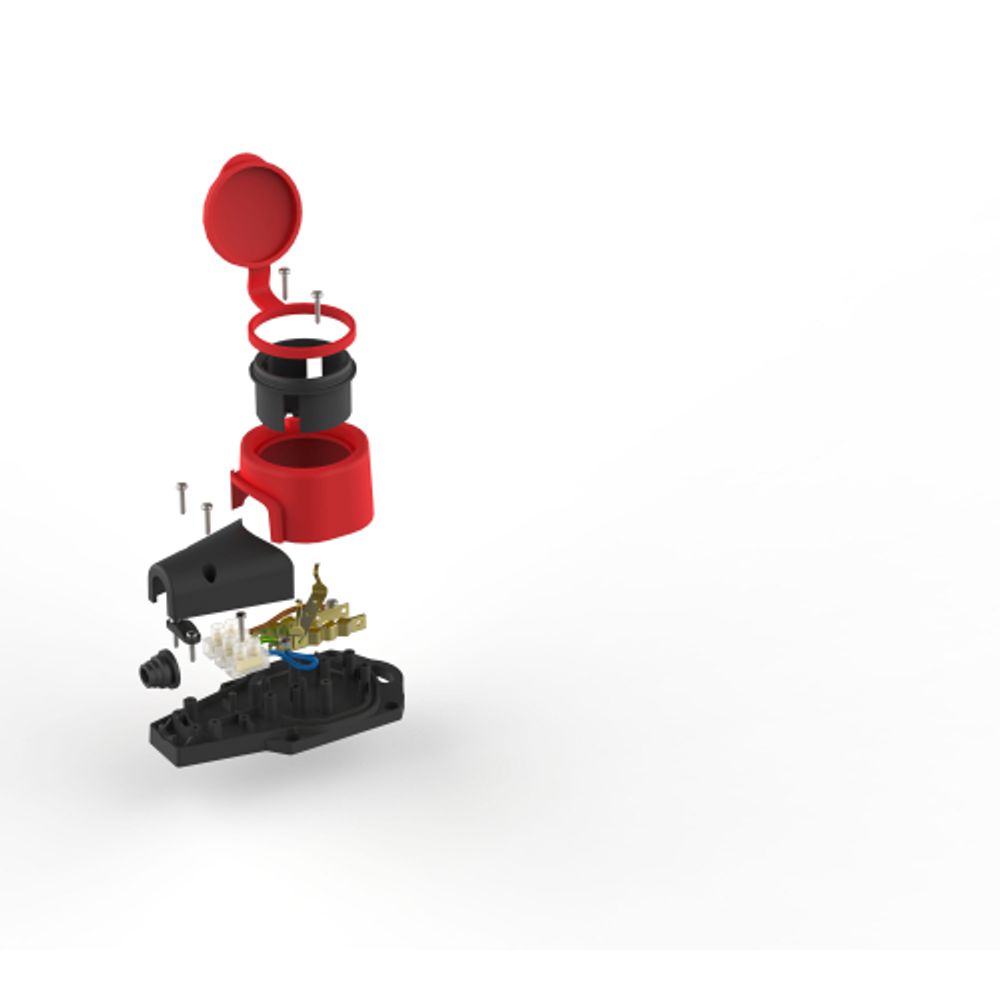 Колодка ЭРА KX-1e-RED-IP44 каучуковая с заземлением 1 розетка 16A IP44 красная