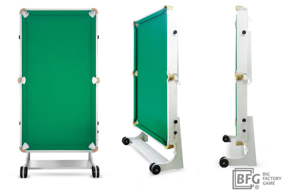 Бильярд BFG Compact Light 5 (Серый) (РП, серый (ЛДСП), ЛДСП_16, Сукно Euro Pro 50 ш1.98м Yellow green, Х/б сетка)