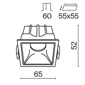 Встраиваемый светильник Technical DL043-01-10W4K-D-SQ-W