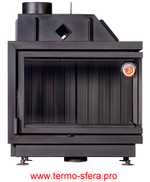 Каминная топка Экокамин Альфа 800 RB два стекла правая черный шамот