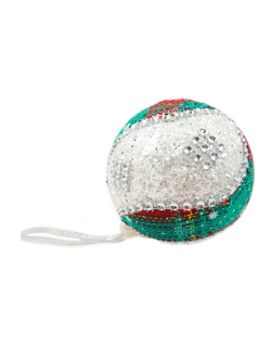 Украшение ёлочное "Новогодний шар" 8 см christmas ornament, пенопласт, текстиль, пластик