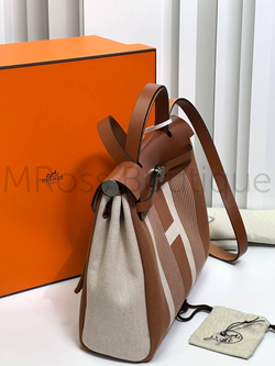 Женская сумка Hermes Herbag 31 Zip в коричневом цвете