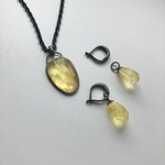 Серьги трансформеры "Капли", серебро 925, натуральный янтарь.