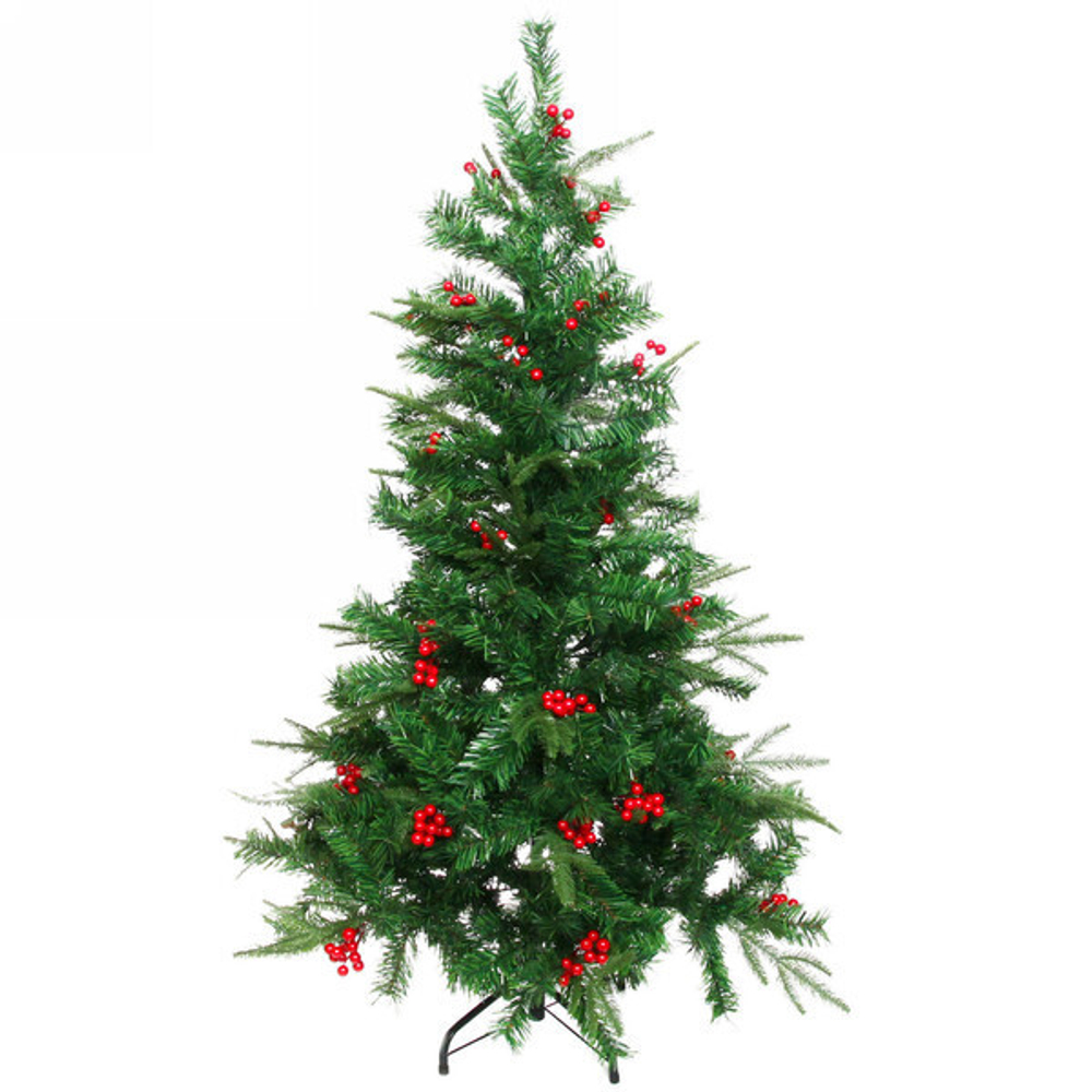Ёлка «Снегирь» 120 см, ПВХ с ягодами (310 веток)