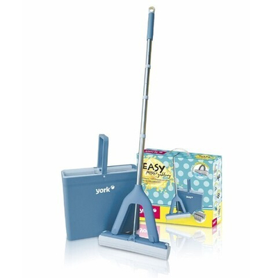 Набор для уборки "Изи" губчатая швабра и ведро прямоуг. 8л с отжимом, запасная насадка YORK