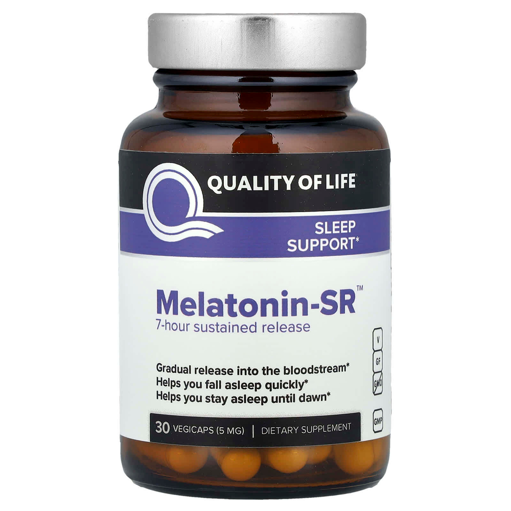 Quality of Life, Melatonin-SR, 30 капсул в растительной оболочке