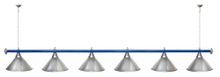 Лампа STARTBILLIARDS 6 пл. (плафоны зеленые матовые,штанга медь,фурнитура золото)