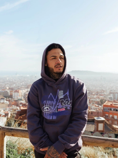 Худи MANTO WIRE OVERSIZE Пурпурная