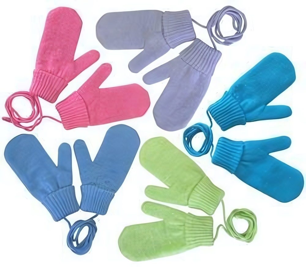 Варежки "Нетеряйки" разноцв р.12, 1 шт.